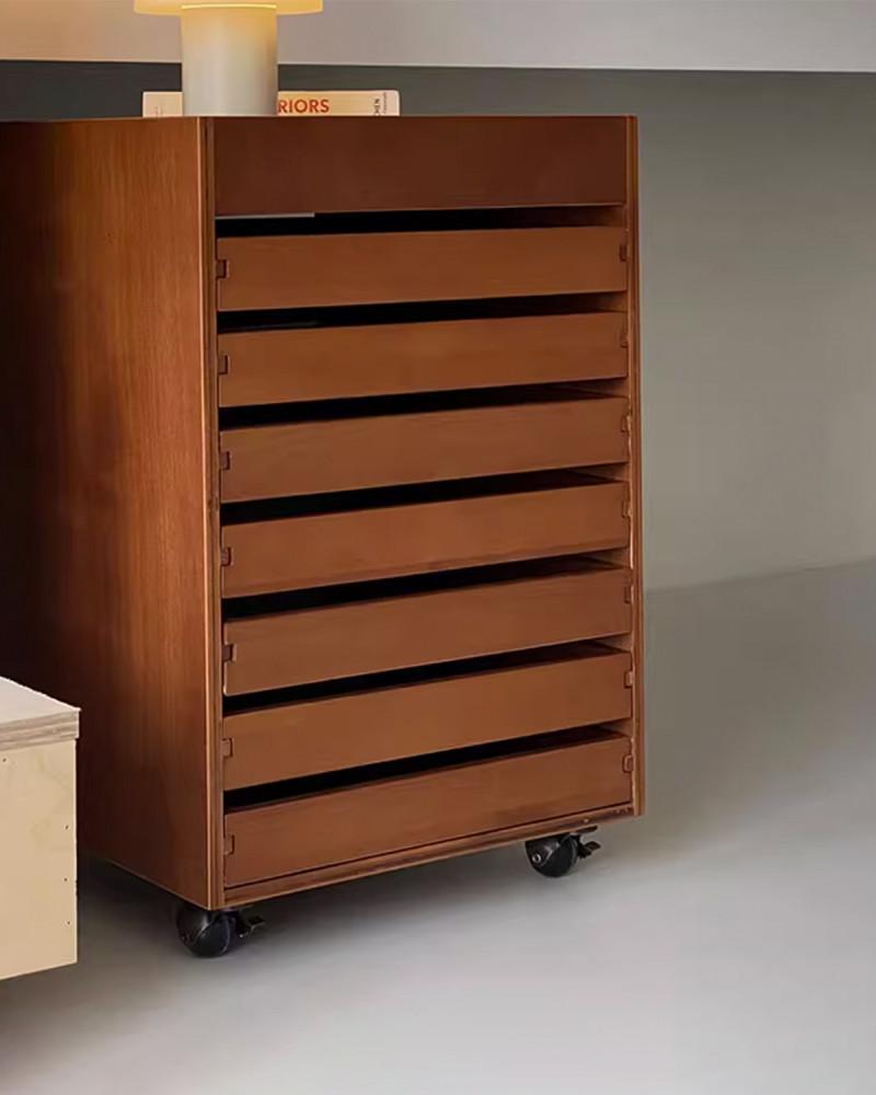 원목 지류함 스타일 수납장 서랍장 오피스 이동식 바퀴 트롤리 홈 인테리어 스튜디오 카페