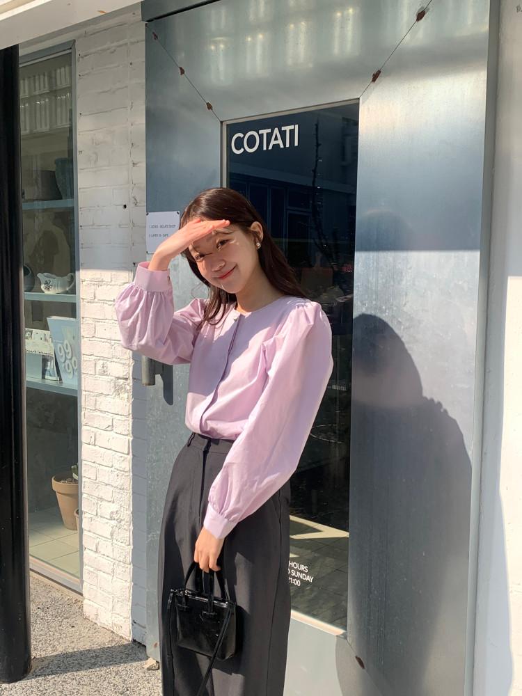 자체제작 봄블라우스 하트블라우스 하객룩 데이트룩코디