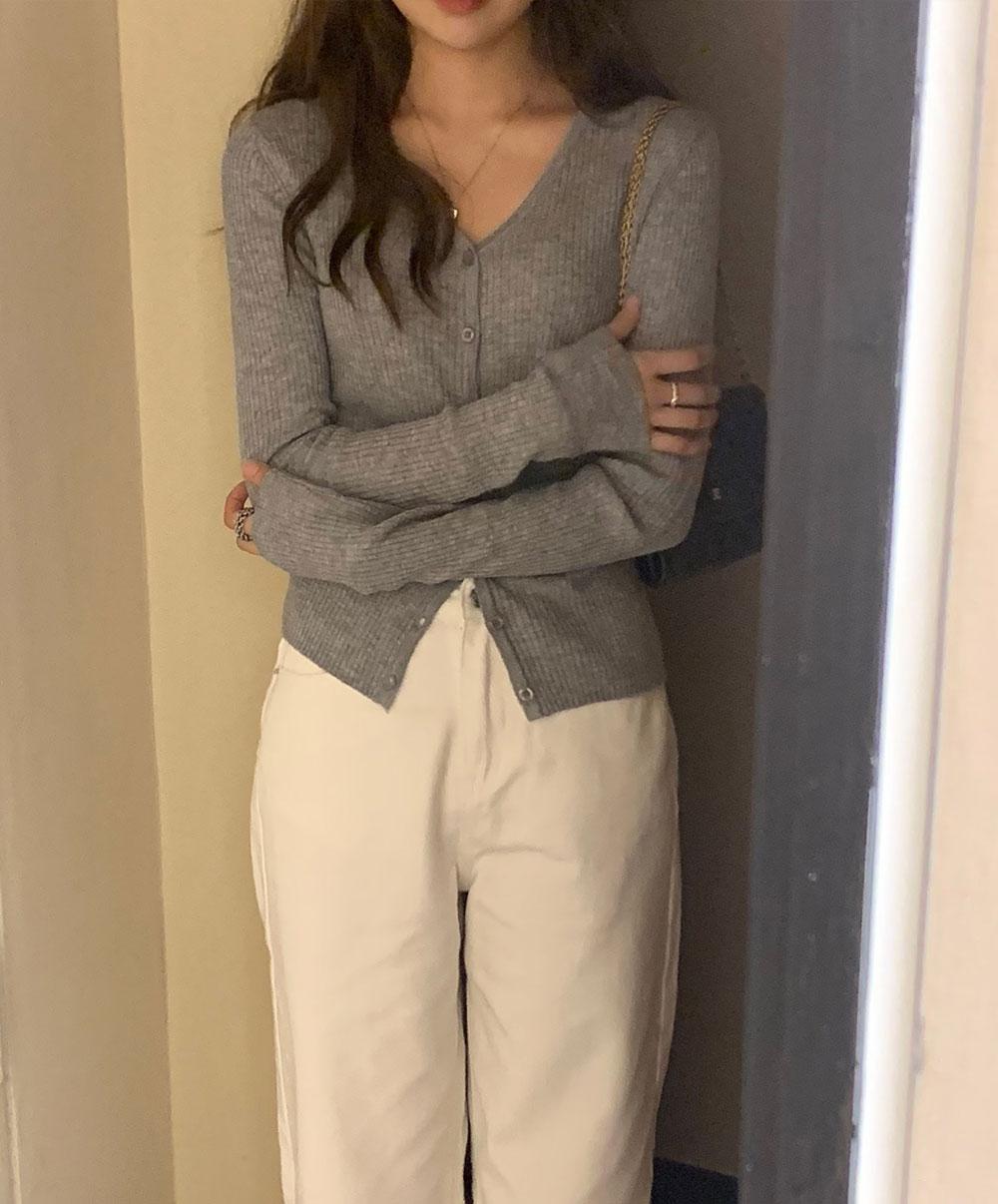 언유즈얼리 트리마 가디건 (6color) 울가디건/브이넥가디건/브이넥/베이직/여리핏/슬림핏/교복템