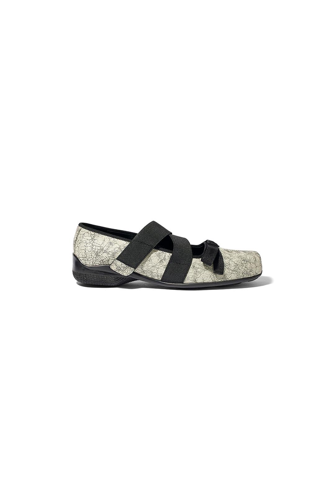 CROSS BAND BALLET FLATS, GRAY