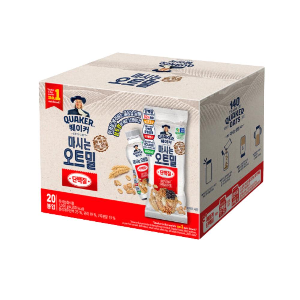 퀘이커 마시는 오트밀 단백질 20봉 낱봉팩