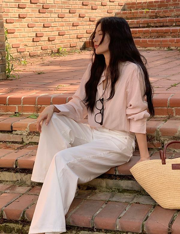 [BEST][수현,혜진 PICK] 시스루 긴팔 셔츠_RMYWF38R99