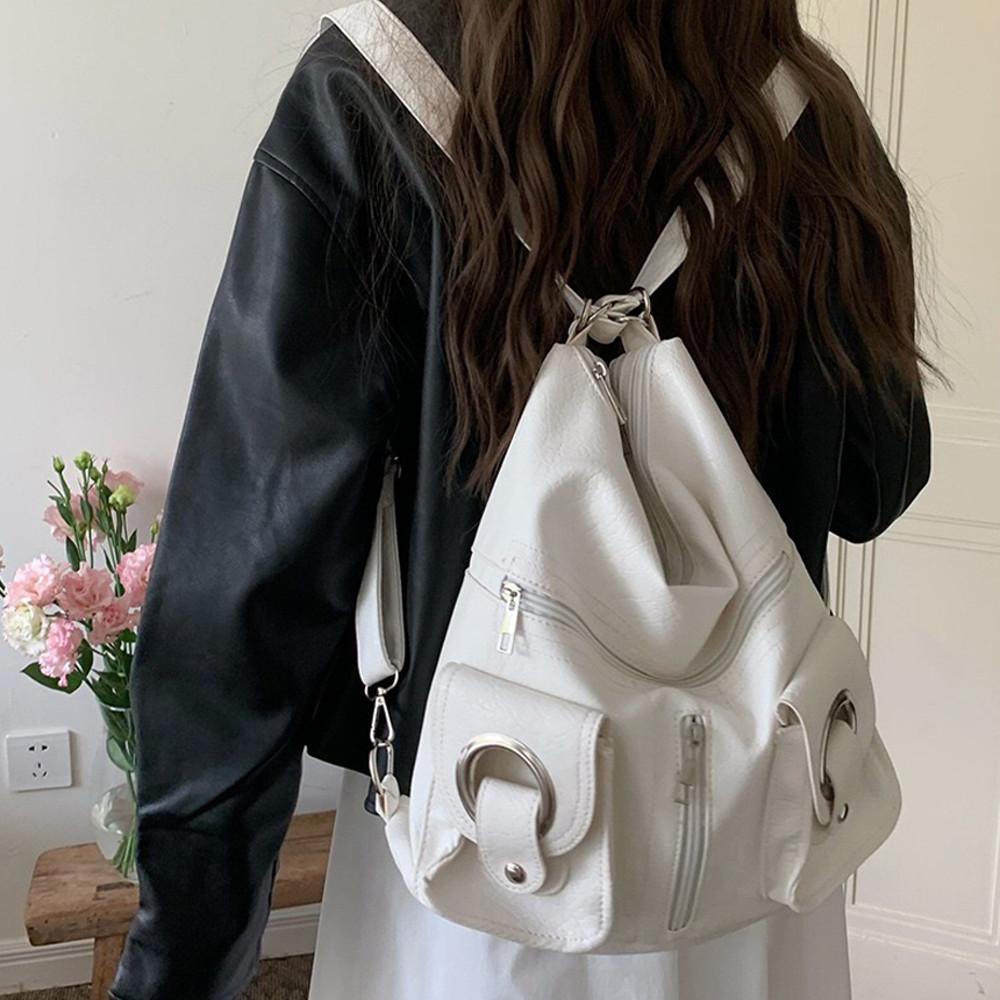 여성 백팩 겸용 숄더백 포켓 지퍼 수납공간 넉넉한 보부상가방 휘뚜루마뚜