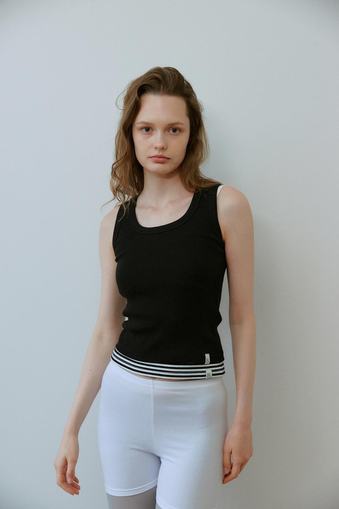 Signatue round sleeveless (Black)