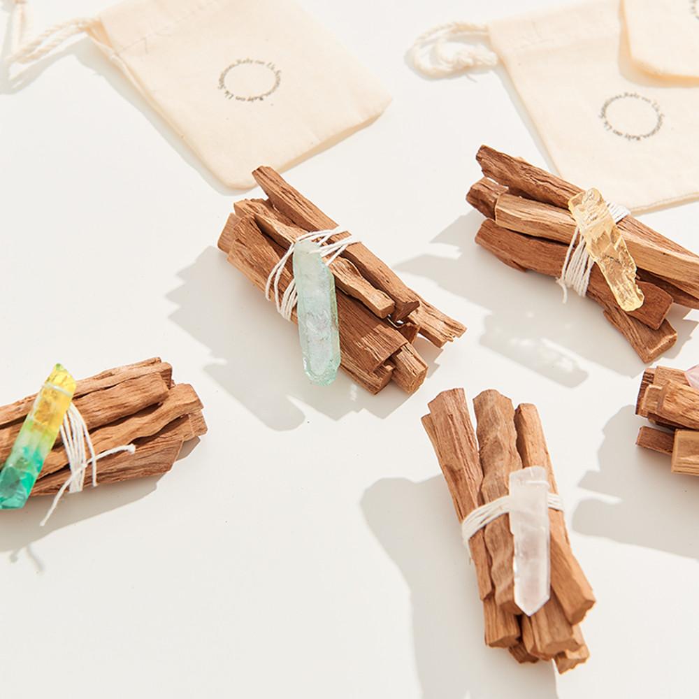 렐리어스 에너지정화 스머지스틱 (샌달우드스틱+크리스탈)