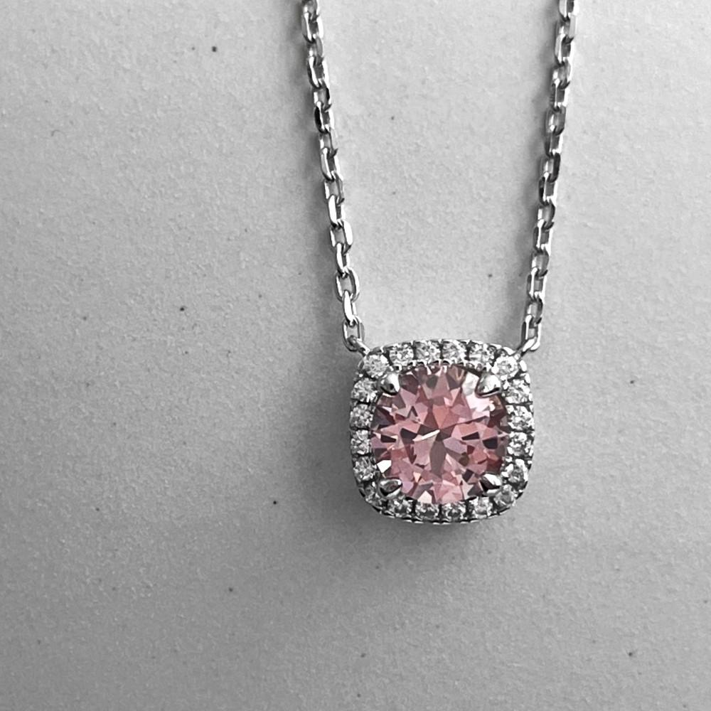 [위프레리] 실버 5A 클래식 로제 목걸이, Silver 5A Classic ROSÉ Necklace