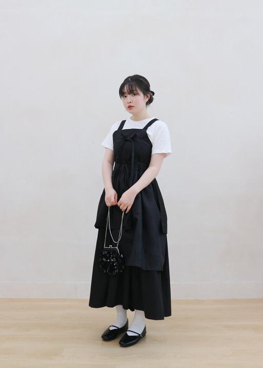 23 블랙 말기 겹 원피스