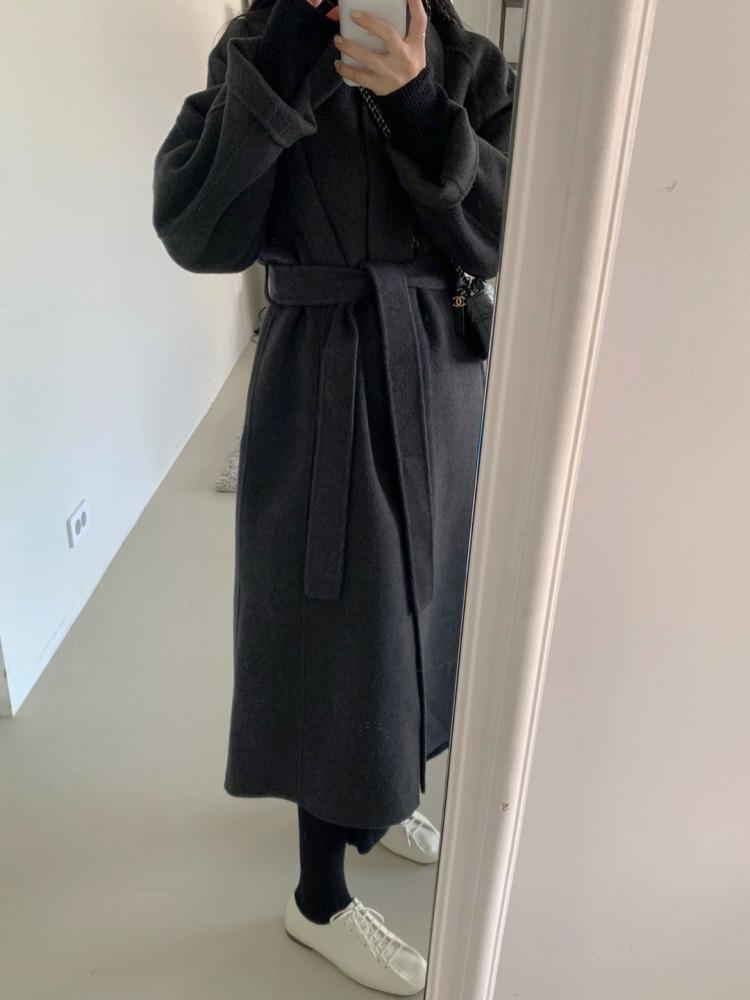 [바로 배송] 페이브 핸드메이드 코트 차콜