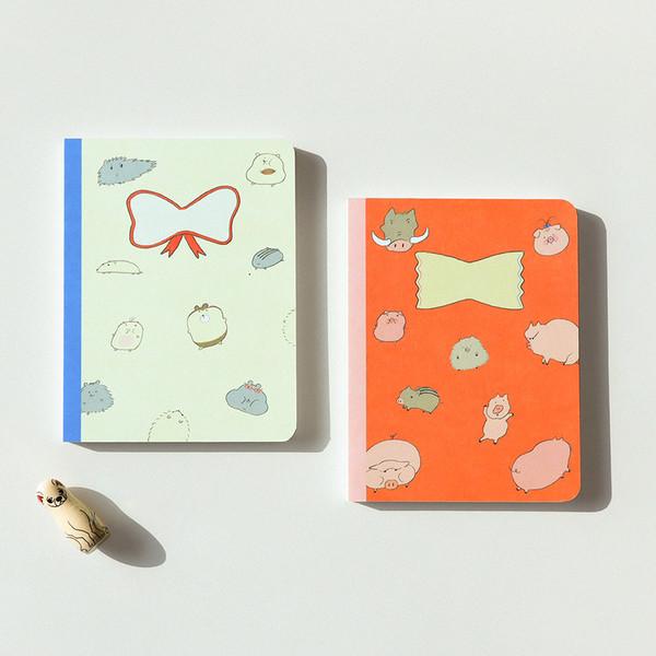 [민도비또] Pig and Hamster Note (Grid / plain)