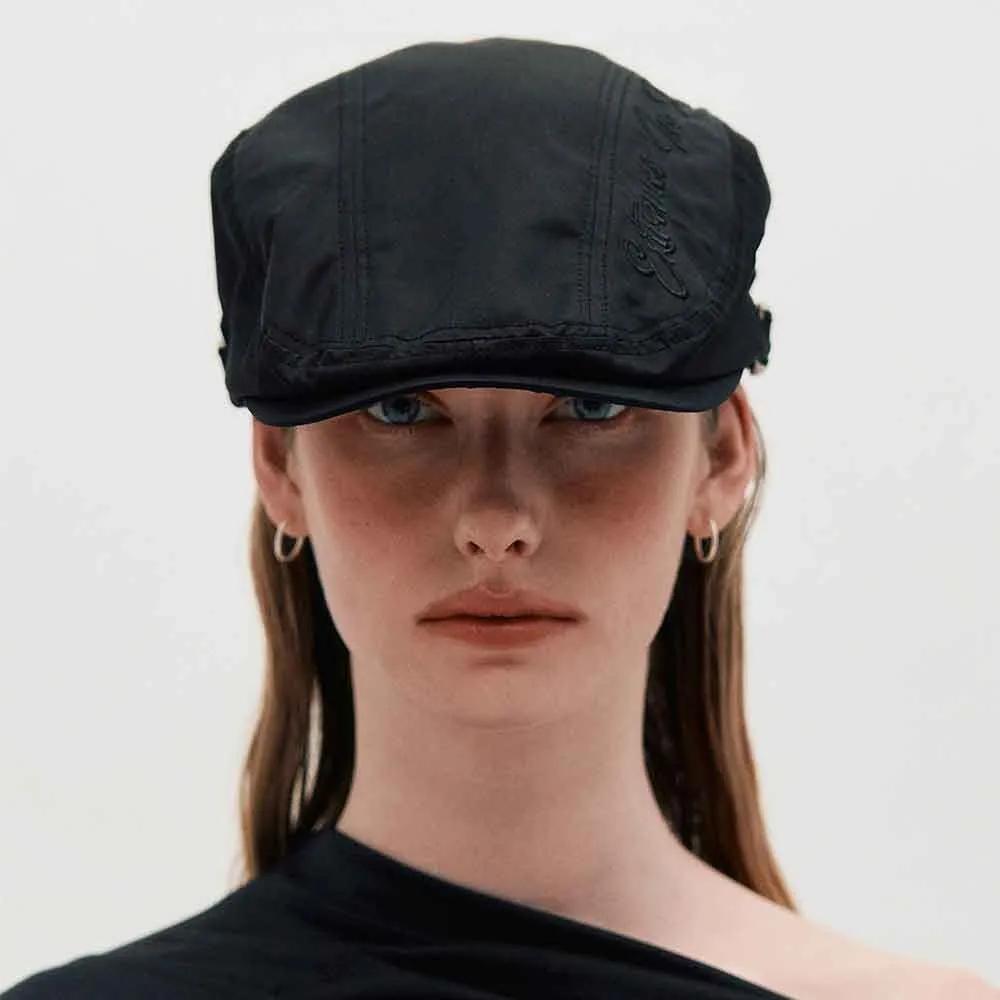 Embroidered Hunting Cap _ BLACK