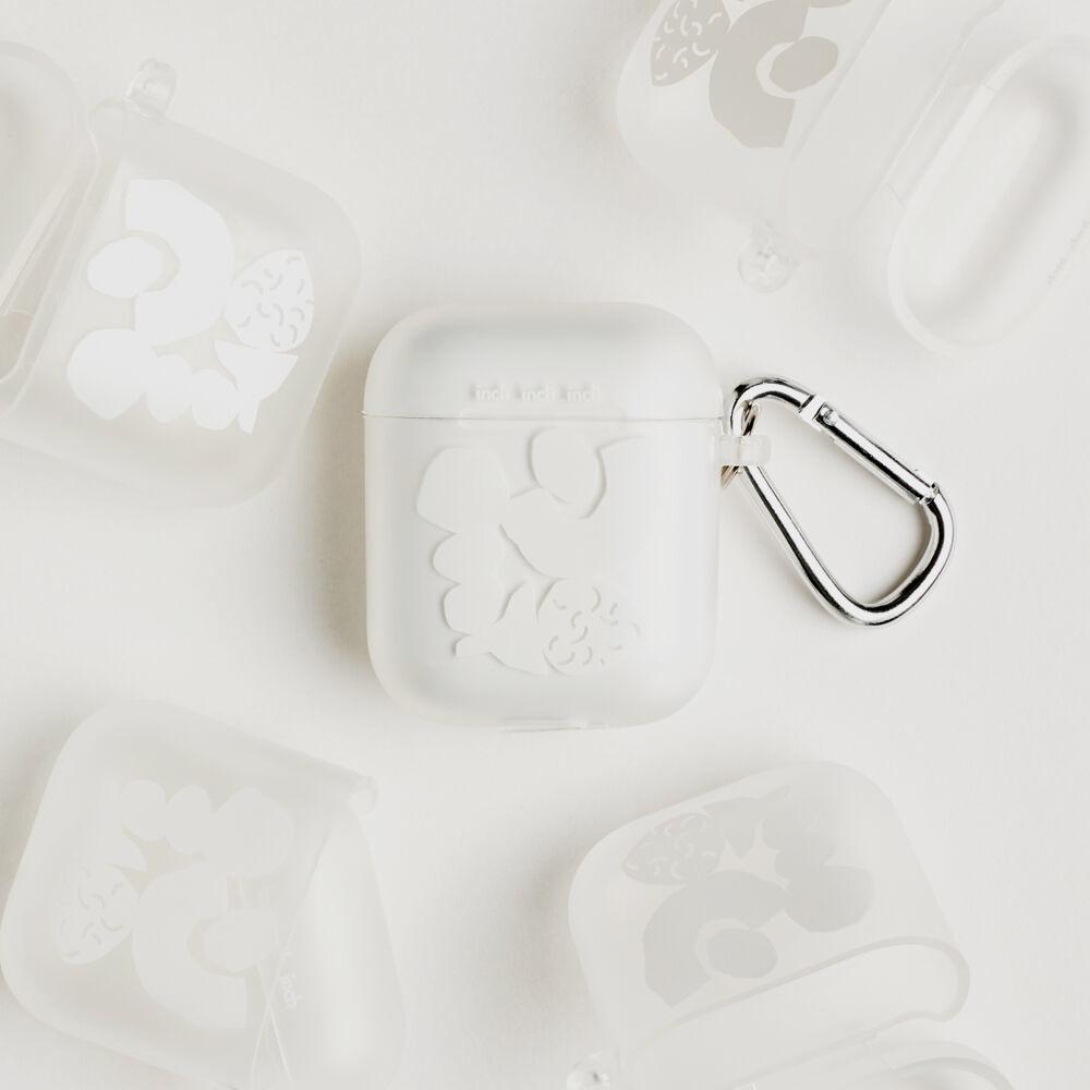 [재입고] White Blocks AirPods 1,2 Case (blur : 반투명)(키링 포함)