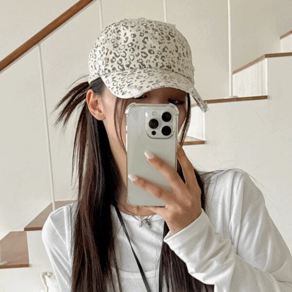 와운드 레오파드 볼캡 모자 3color