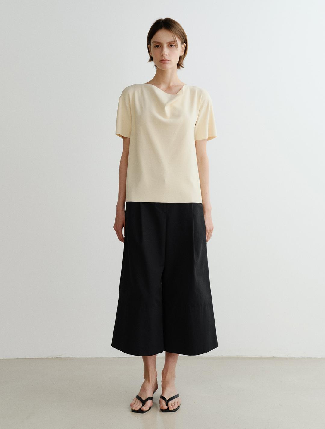 Cowl Neck Knit Top (Ivory)