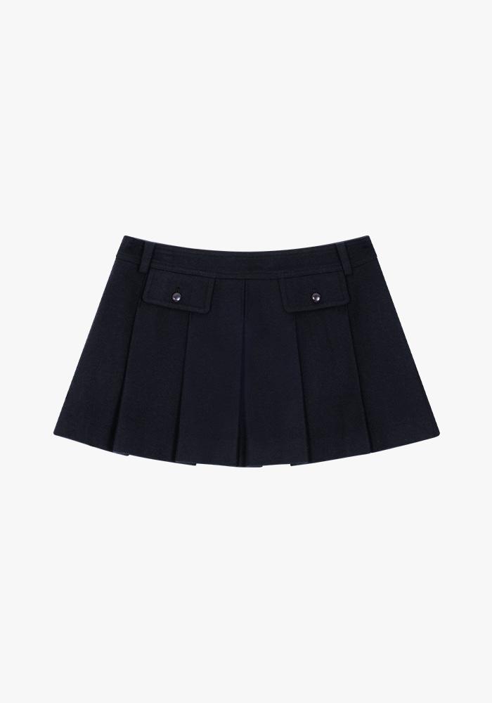 BOTON PLEATS SKIRT [3COLOR]
