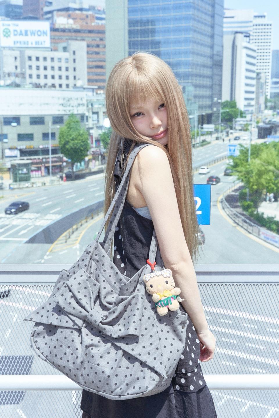 [5월15일 순차발송] Ribbon bag (Dot-gray)