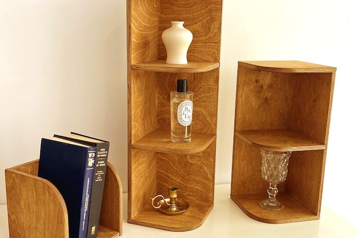 로크 원목 책꽂이 우드 1단 미니 소형 코너 책꽂이