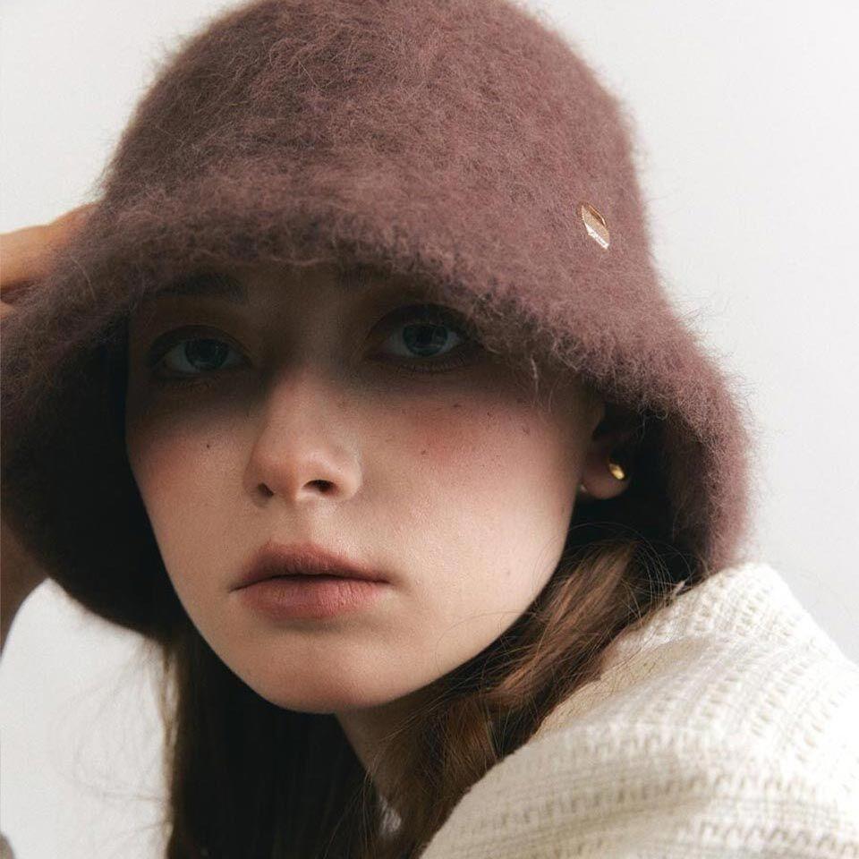 [어클렛] 앙고라 울 벙거지 햇 H016_PLUM