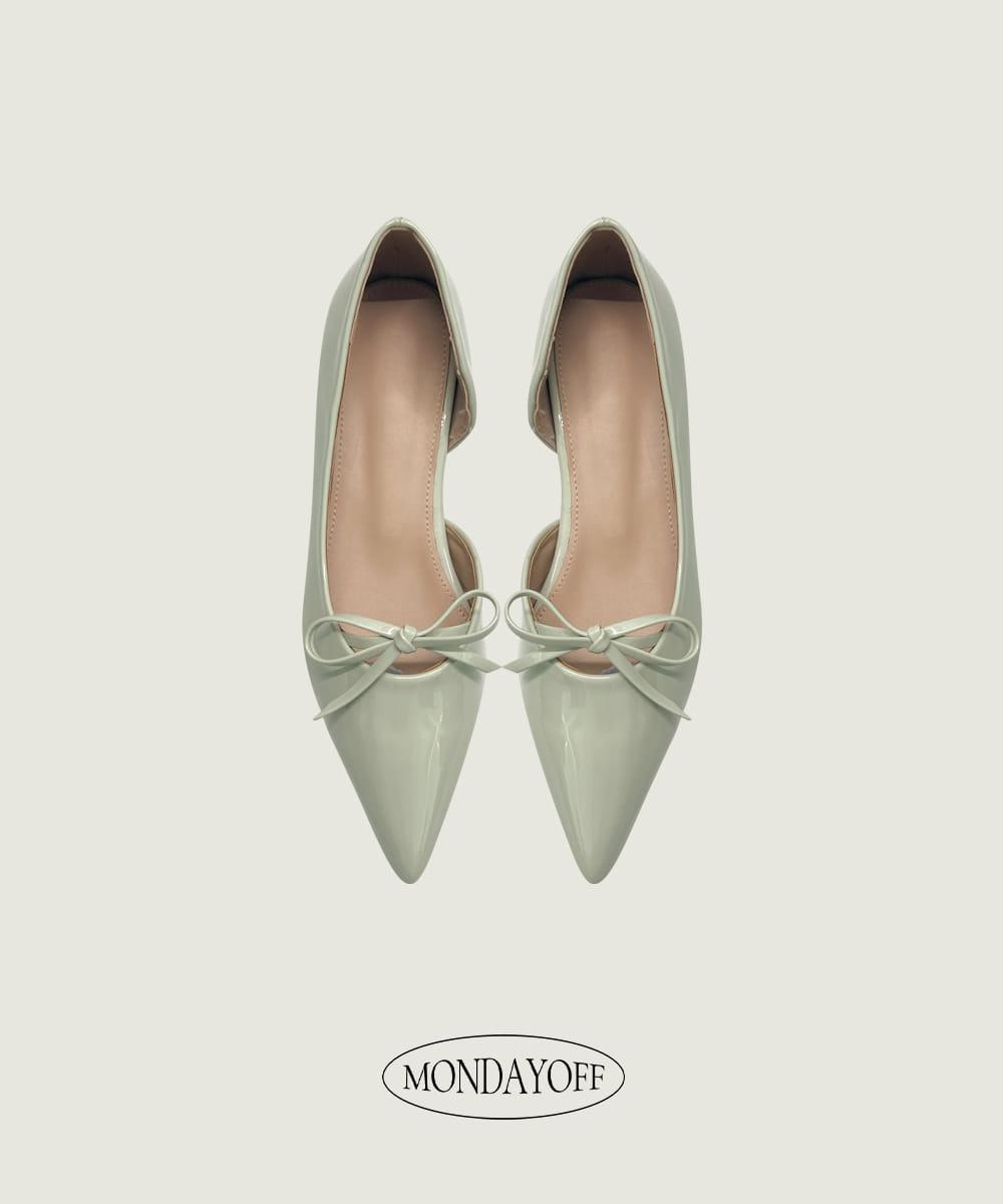 리본 스틸레토 플랫 슈즈 / 3color