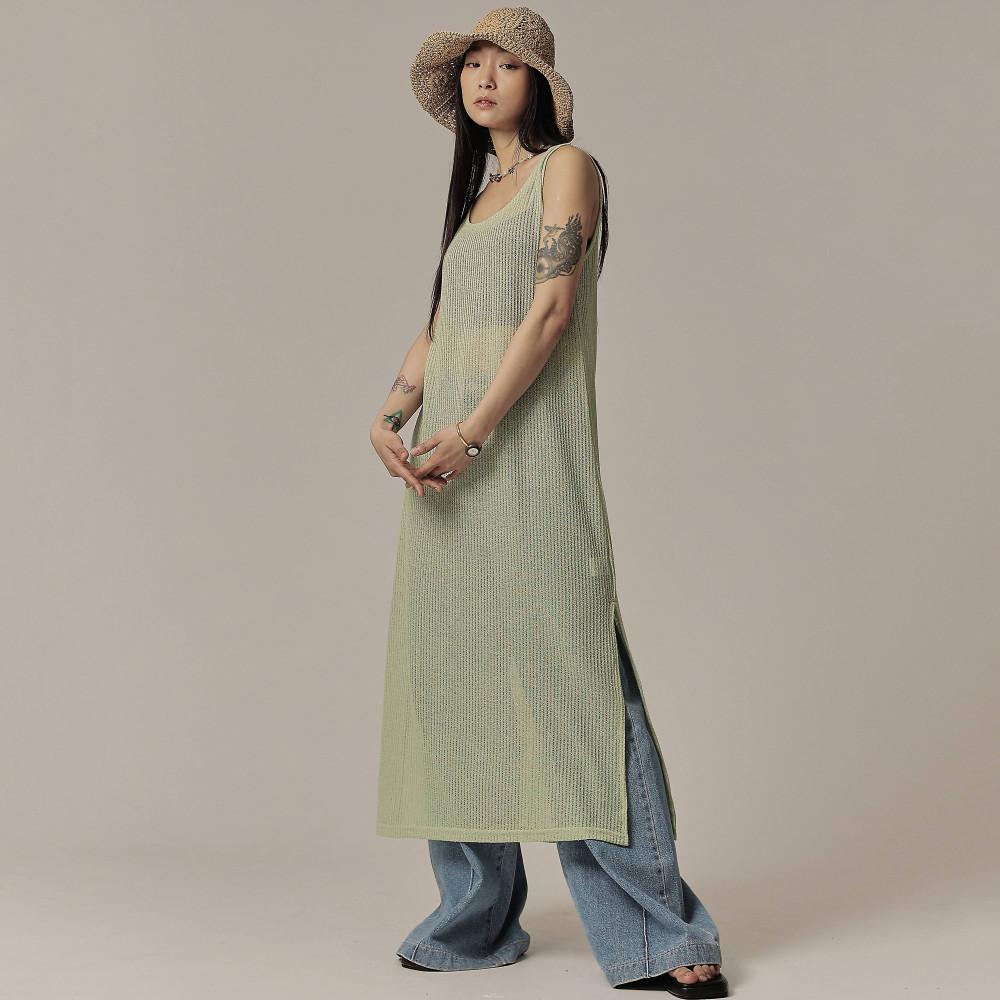 마린 썸머 시스루 레이어드 롱원피스