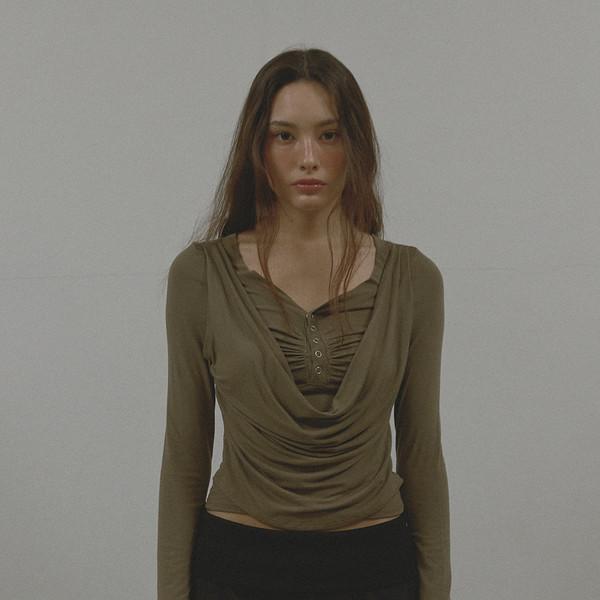 LAYERED COWL T (KHAKI)
