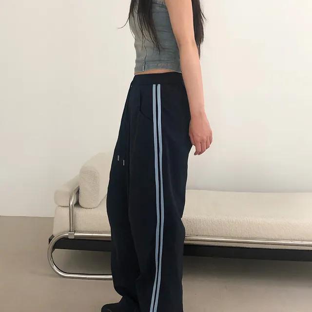 line washa nylon track pants 여름 트랙 와이드 팬츠