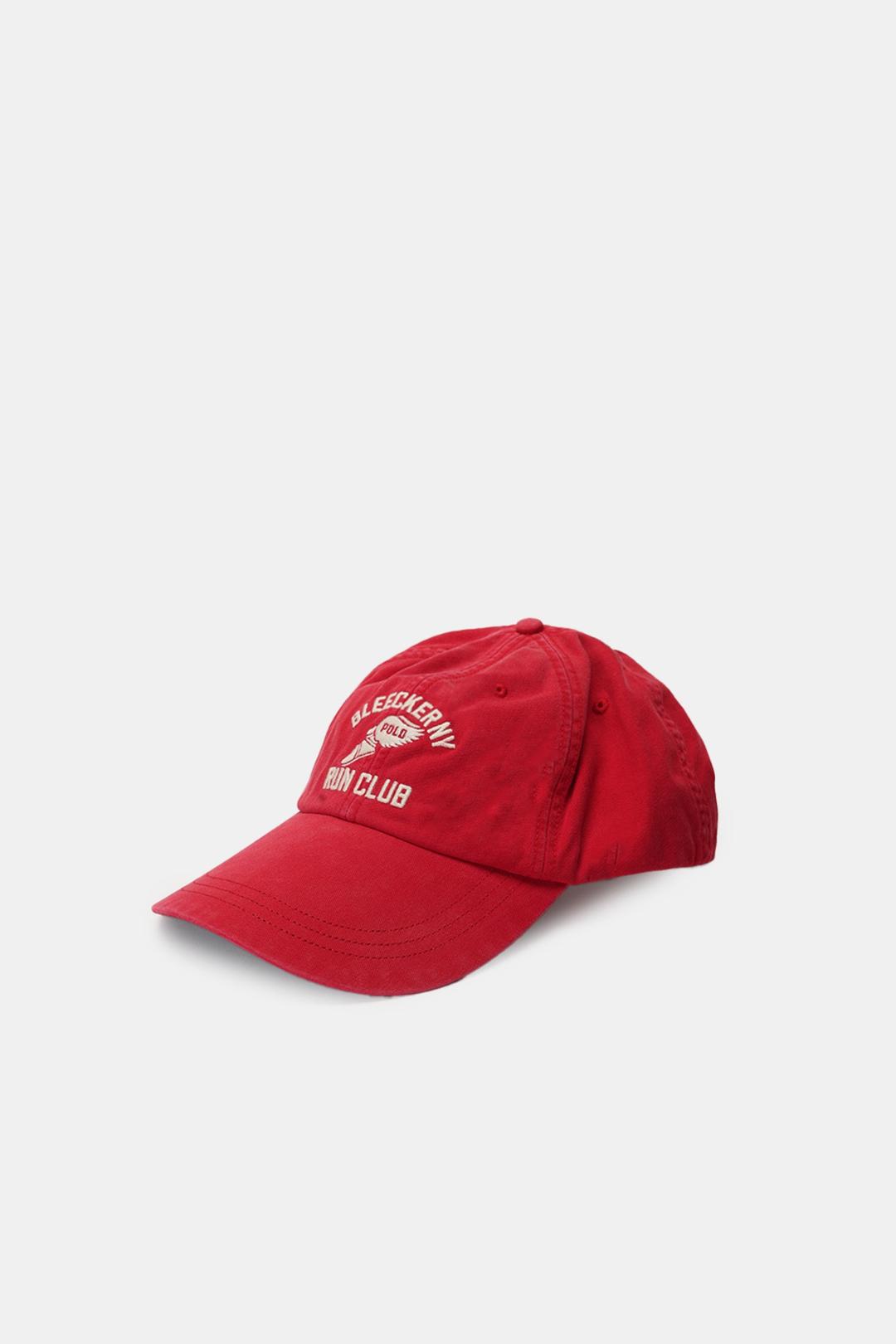 (25SS) EMBROIDERED LONG-BILL TWILL CAP RED