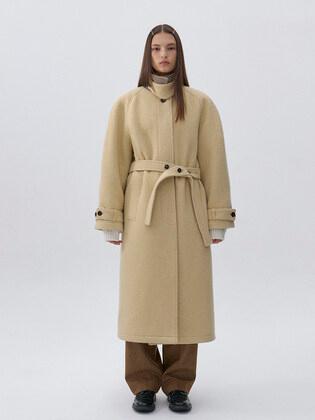 RAGLAN WOOL COAT - yellow