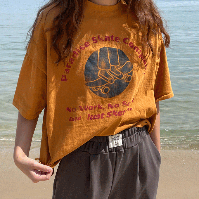 스케트 빈티지 프린팅 반팔티