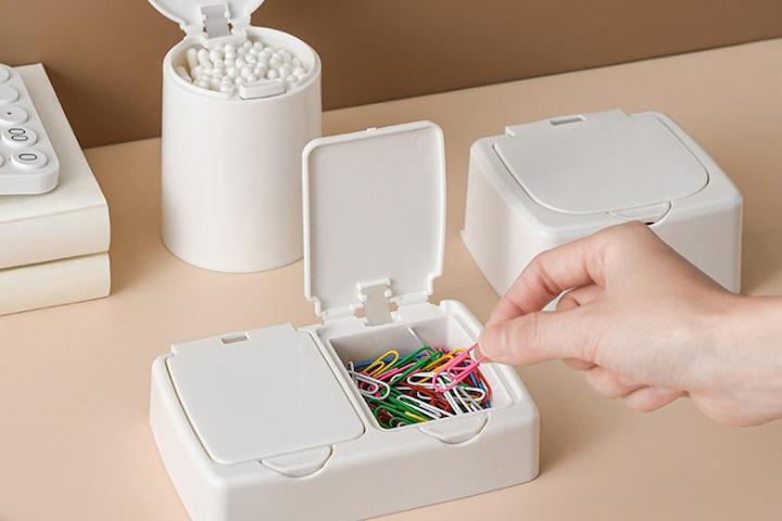 미니 원터치 수납함 심플 소품 보관함 (사각2구)