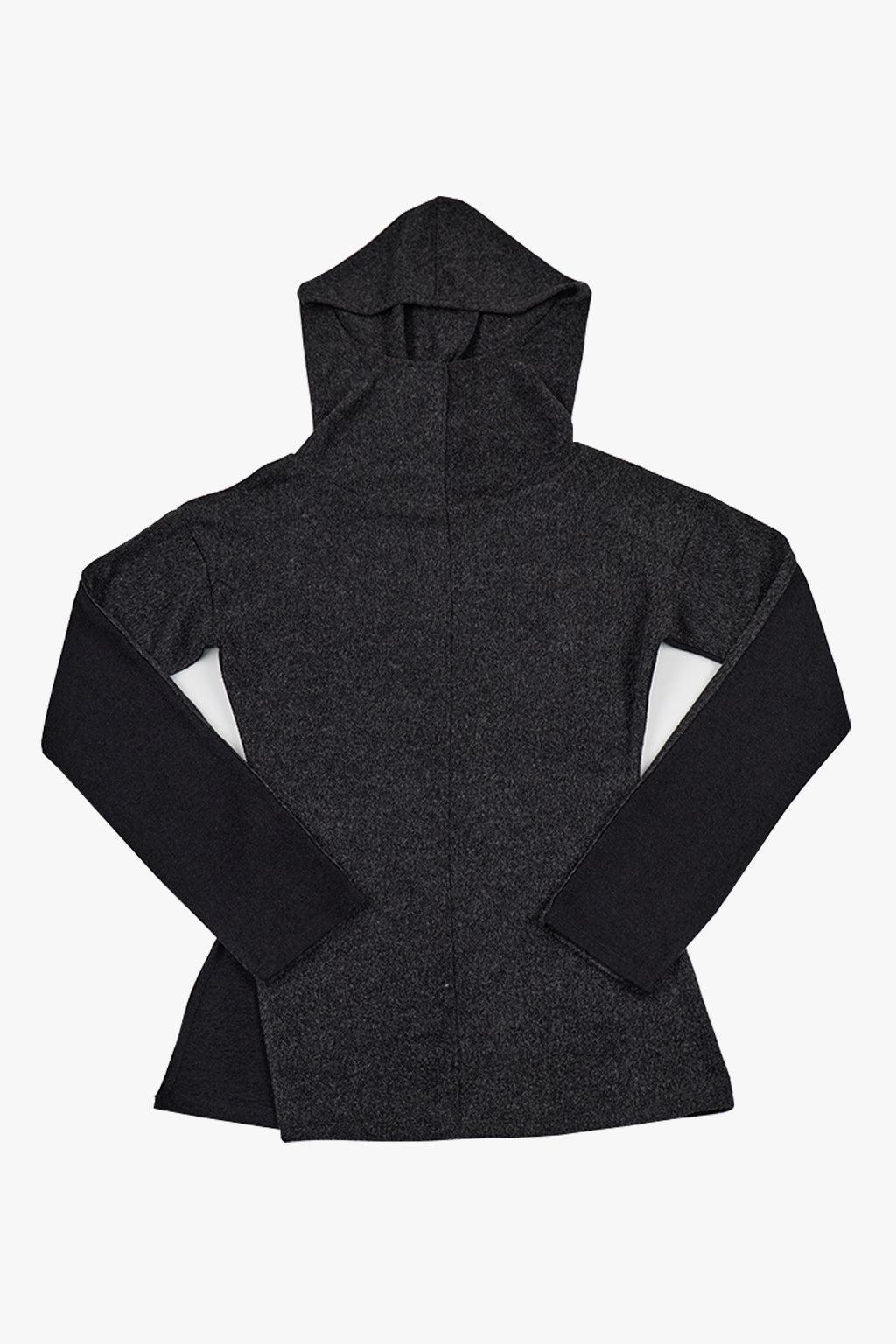 SIDE SLIT HOODIE / BLACK