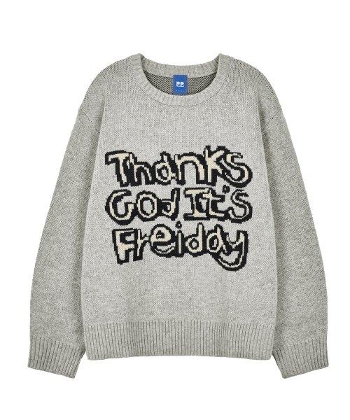 T.G.I.F 자카드 니트(LIGHT GREY)