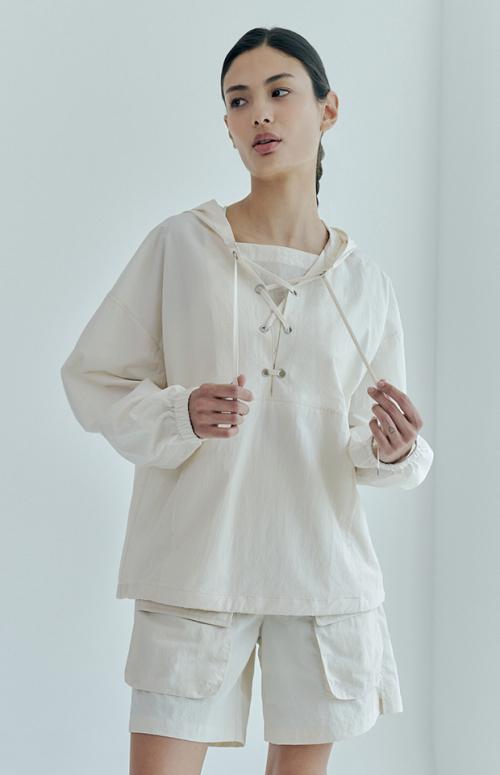 레이스업 아노락 점퍼 HTWJP3I13T