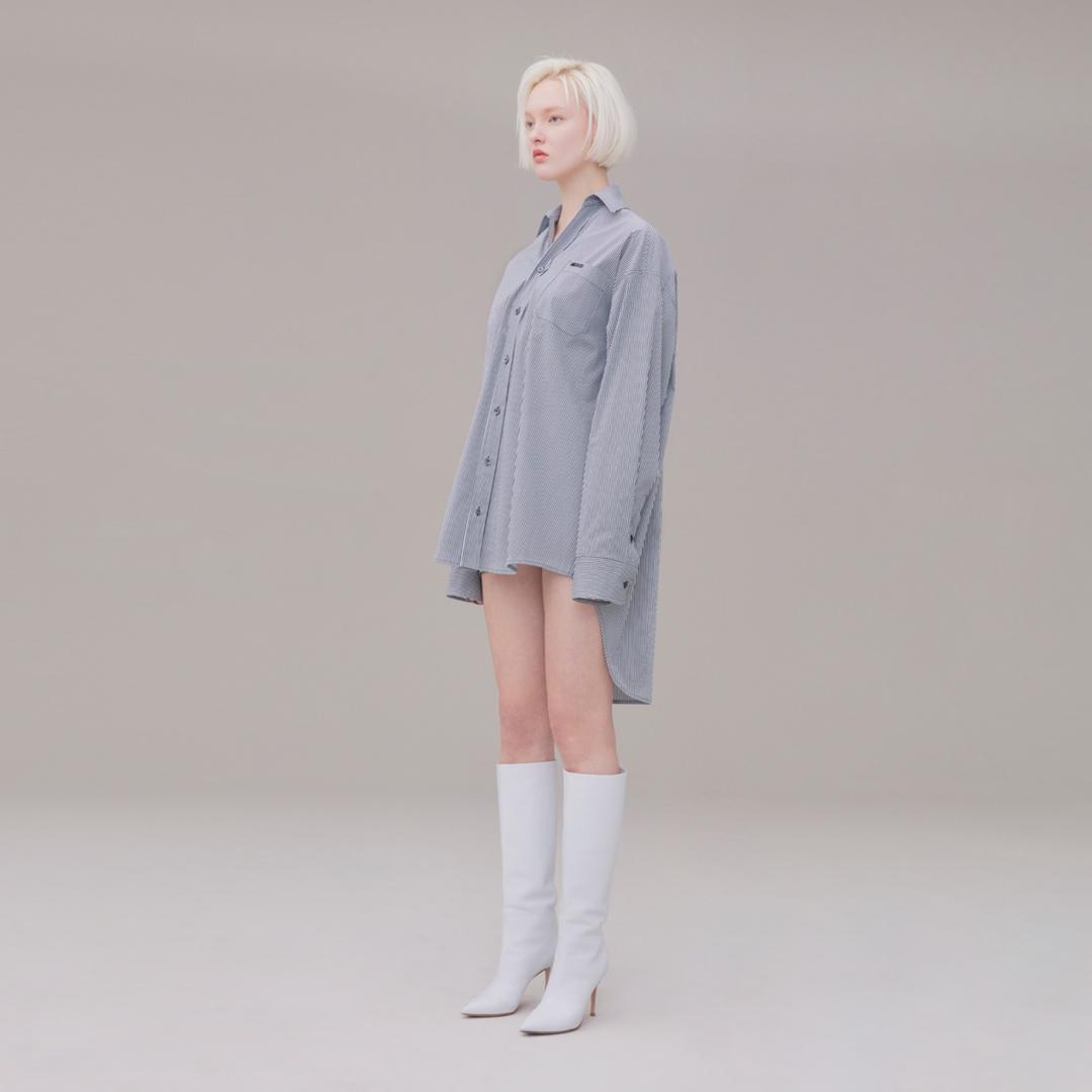 Long tail stripe shirt 004 Darkgray