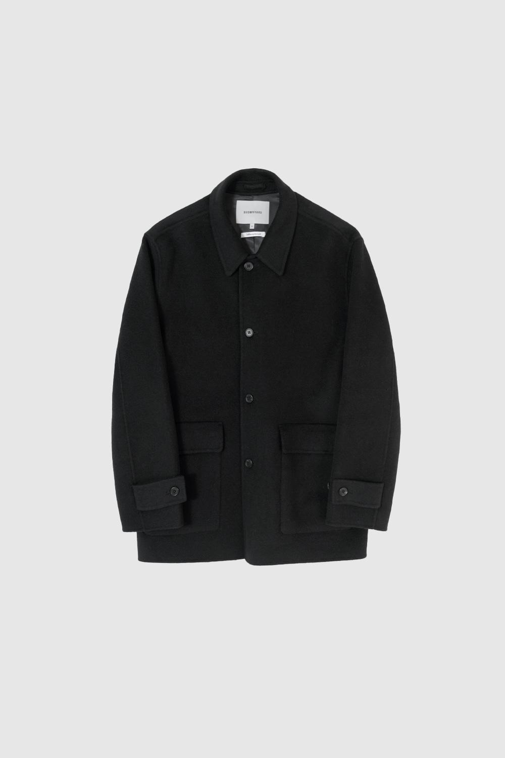 [브라운야드] HANDMADE HALF COAT (BLACK)