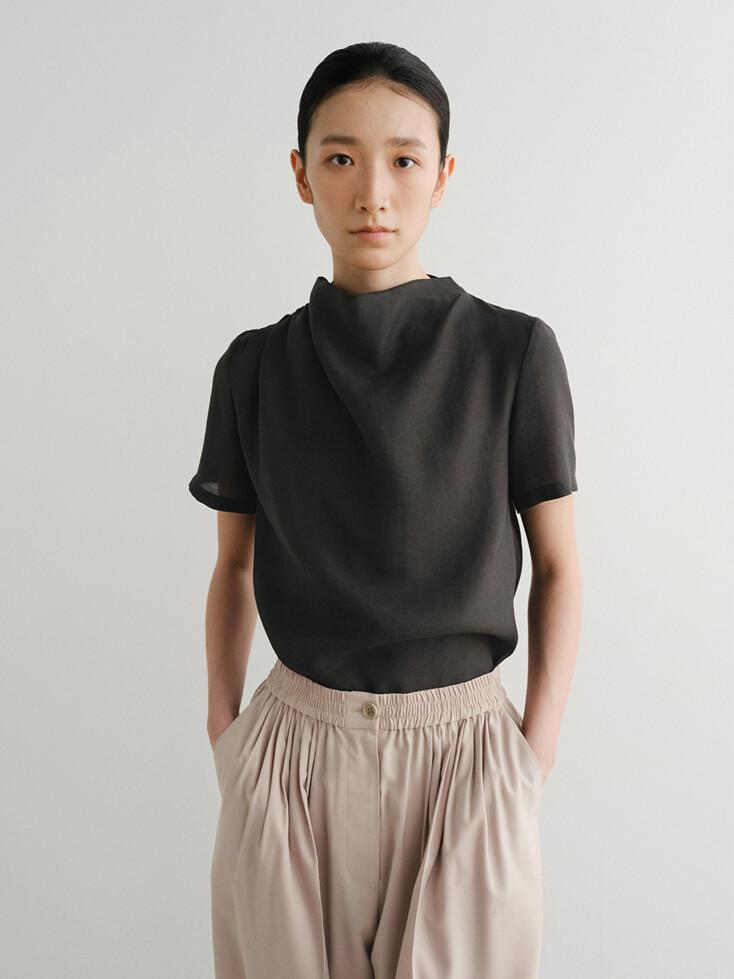 COWL NECK BLOUSE (BLACK)