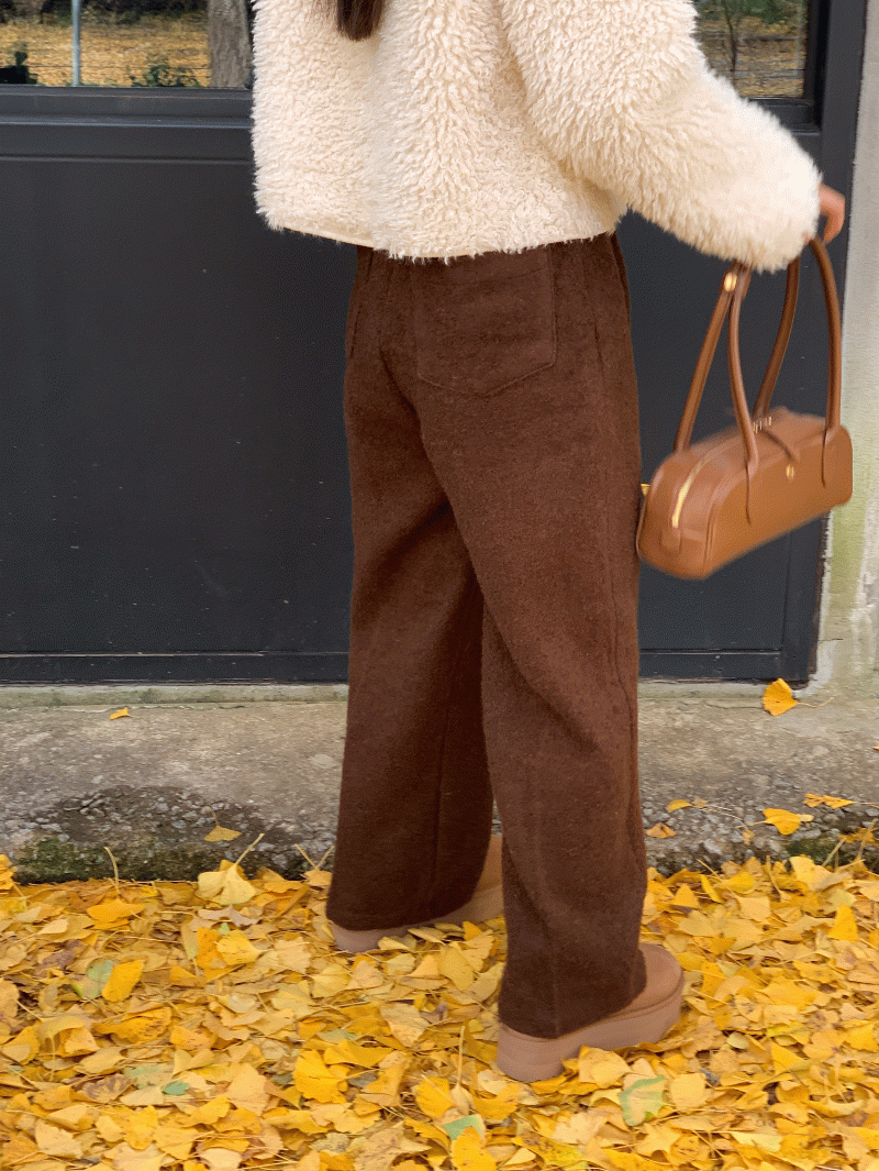 더즈 밴딩 부클 울 팬츠