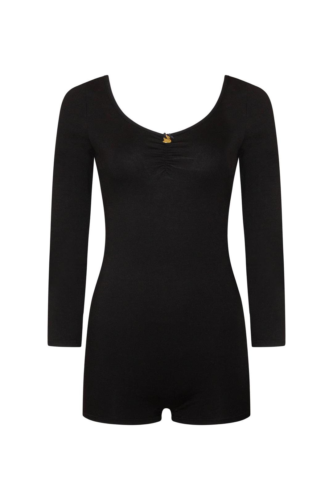 Backless Black Swan Long Sleeve bodysuit - S