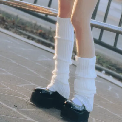 💝y2k💝 갸루 스쿨 니하이 롱 레그워머 (골지,양말,니삭스,발토시,교복,여리여리,스쿨룩,하이틴,키치,양산형)