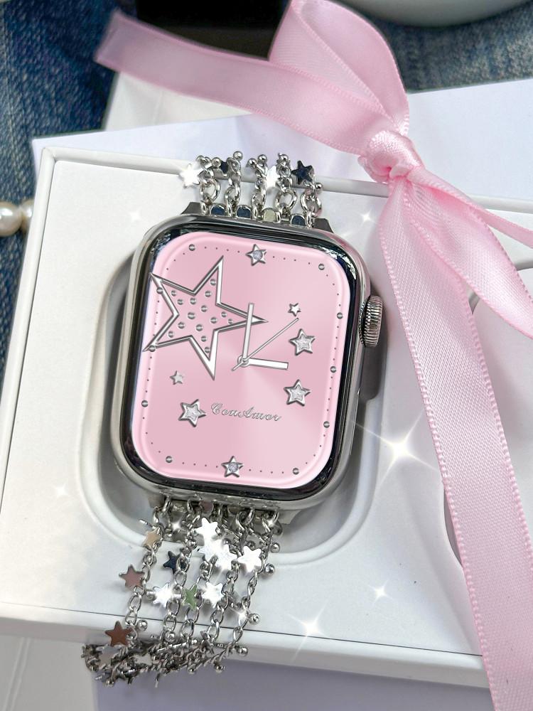 수심 Starlight Watch Strap 스타라이트 애플워치 스트랩 별 실버 메탈 스트랩 : 수심