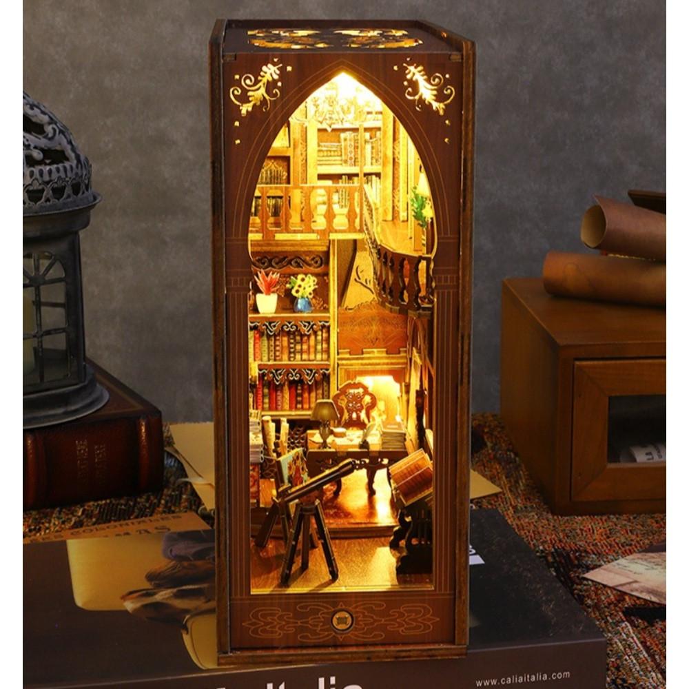 엔티크 서점 파빌리온 미니어처 클래식 핸드메이드 북엔드 Diy 레트로 입체 인테리어