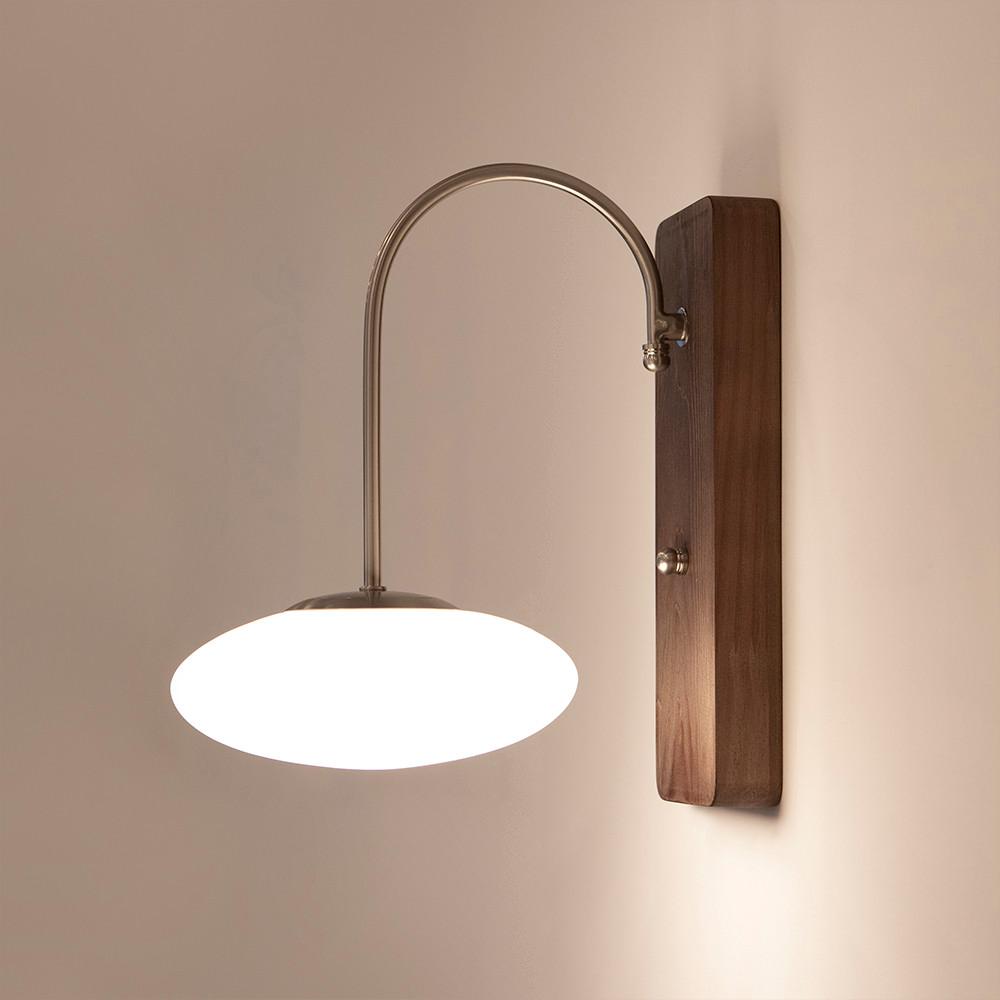 LED 10W 리모 월넛 벽등 B타입 카페 침실 우드 유리 파이프 조명