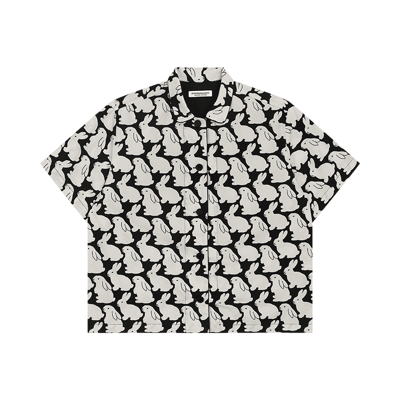 Plain Little Black Bunnies Short Sleeve Pajama Set 플레인 리틀 블랙 버니즈 반소매 파자마 세트