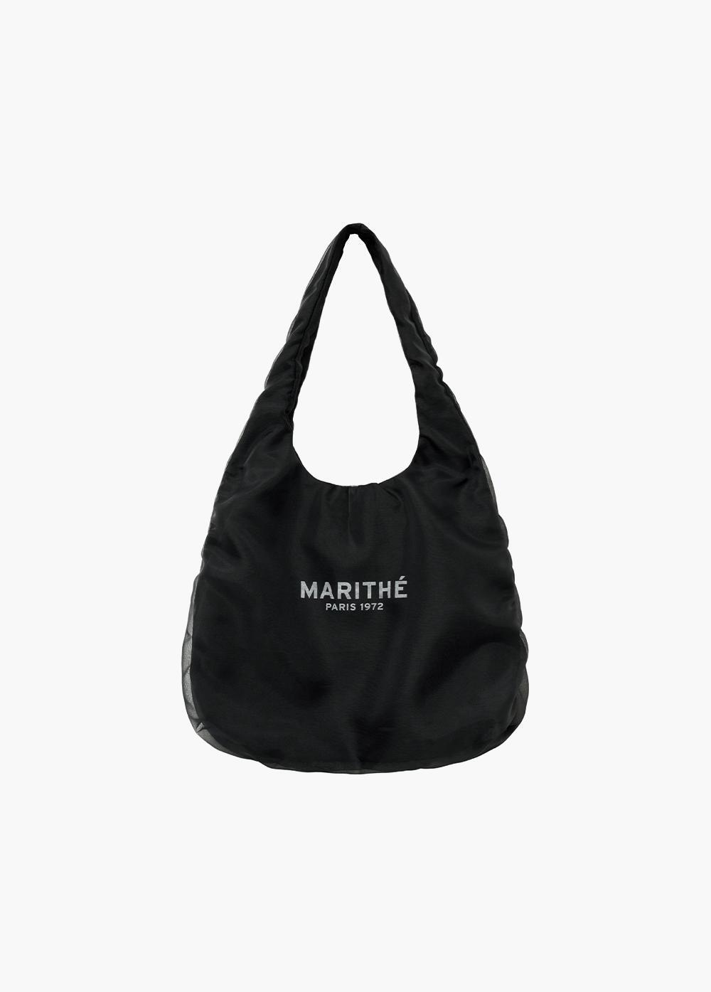 ORGANZA LAYERED SHOULDER BAG black