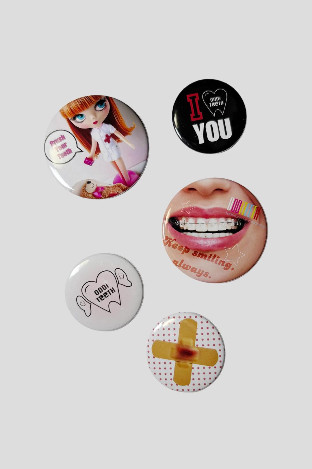 ODDiTEETH Pin Button Set (5ea) ver2