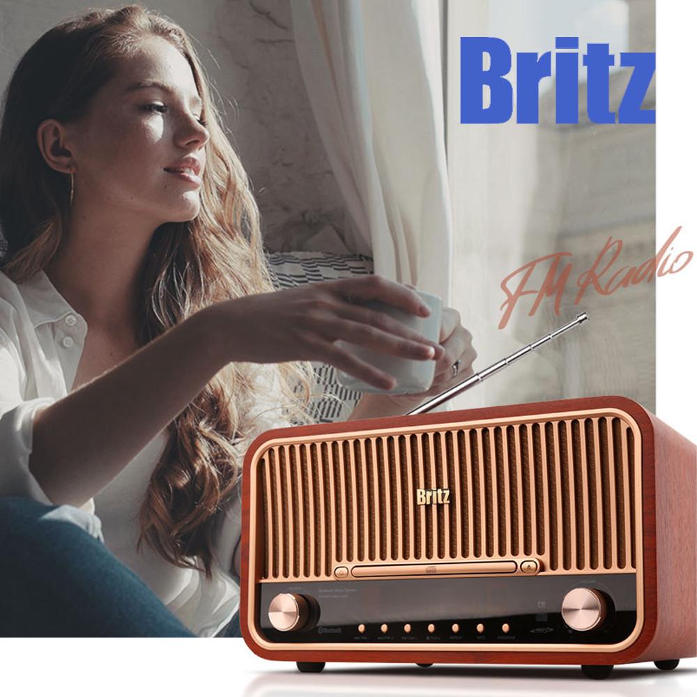 브리츠 레트로 올인원 블루투스 CD플레이어 인테리어 미니 오디오