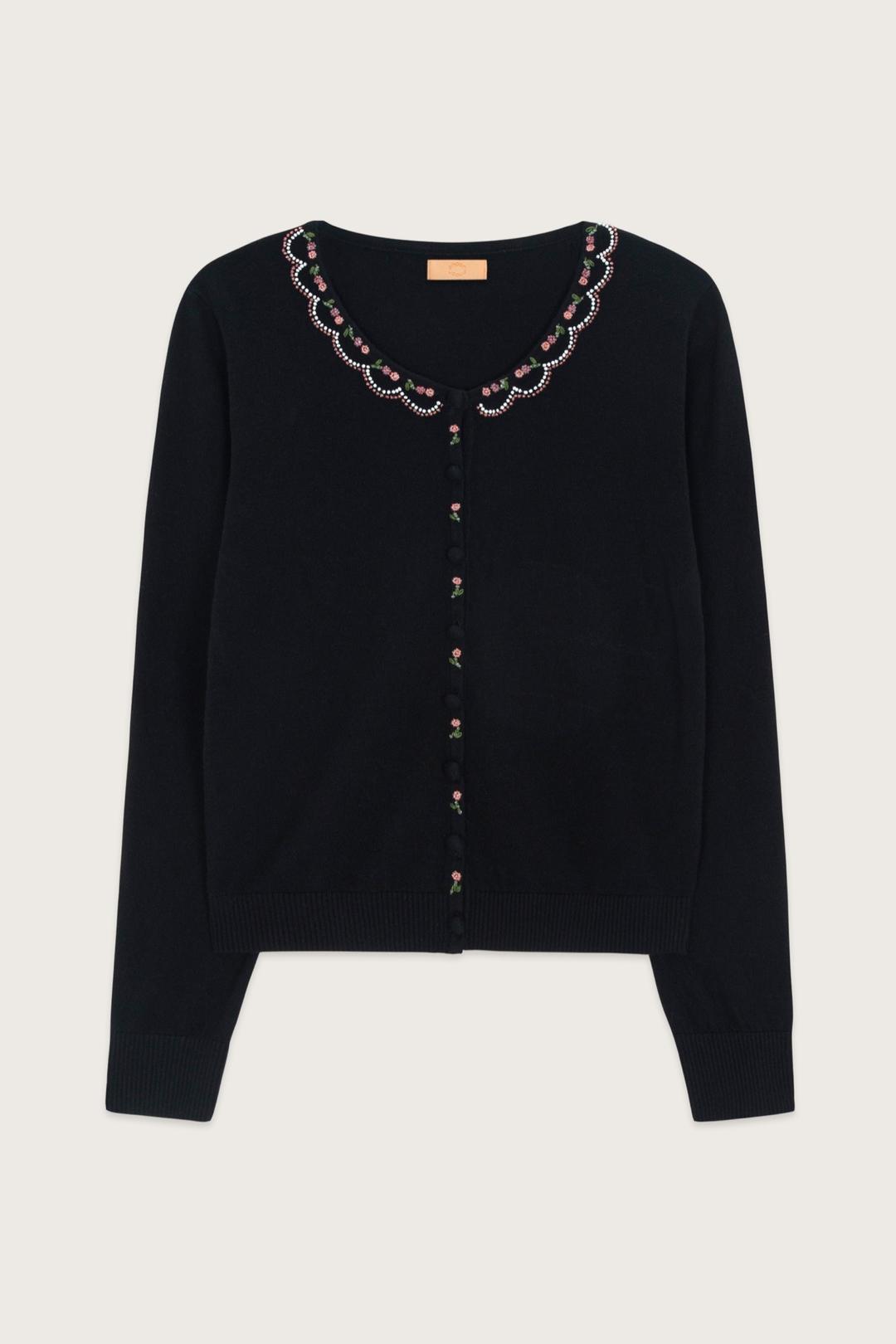 BEADS POINT CARDIGAN (BLACK)