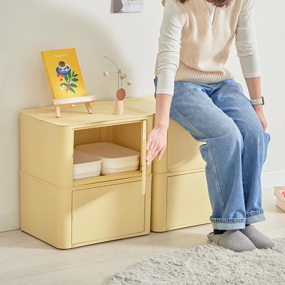 원터치로 열고 닫는 수납함, 씨밀렉스 래폴드 터치오픈 리빙박스