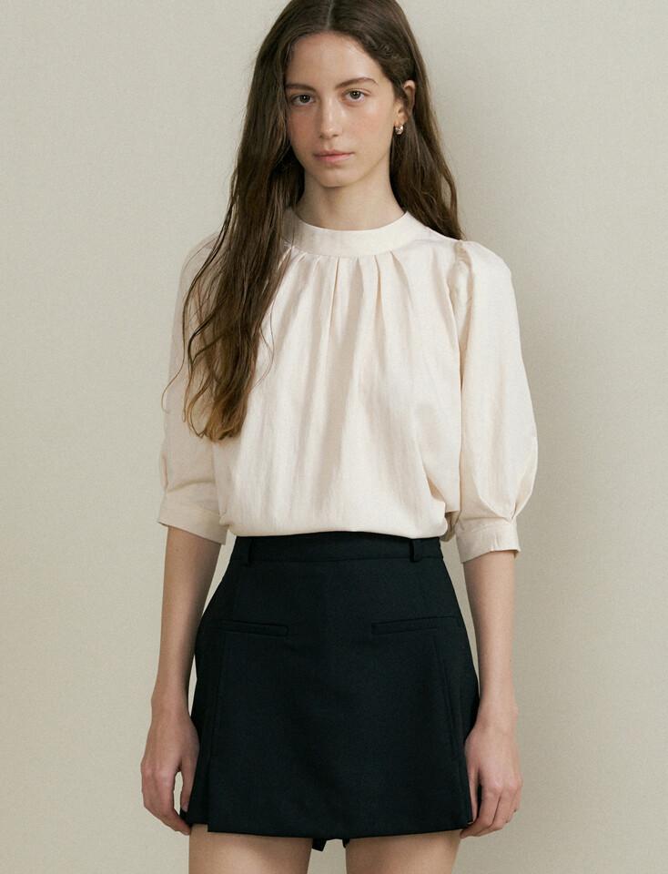 comos 809 pintuck volume blouse (cream)