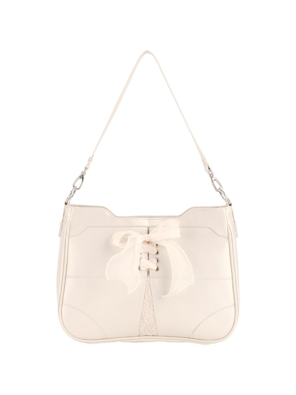 Bustier ribbon bag - ivory