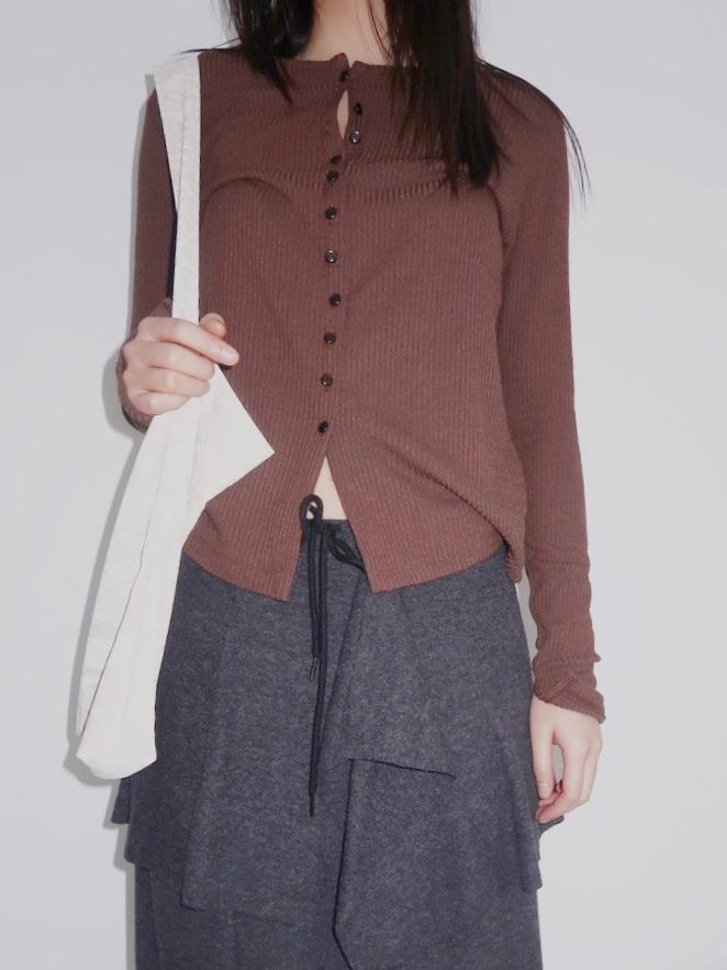 CANDY RIBBED CARDIGAN